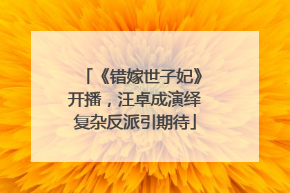 《错嫁世子妃》开播，汪卓成演绎复杂反派引期待
