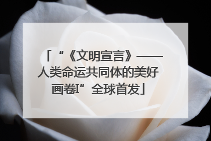 “《文明宣言》——人类命运共同体的美好画卷I”全球首发