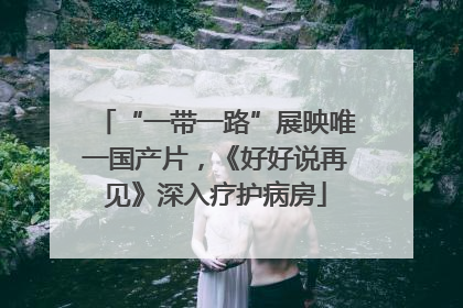 “一带一路”展映唯一国产片，《好好说再见》深入疗护病房