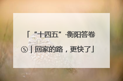 “十四五”·衡阳答卷⑤｜回家的路，更快了