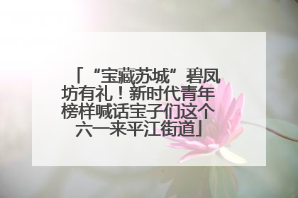 “宝藏苏城”碧凤坊有礼！新时代青年榜样喊话宝子们这个六一来平江街道