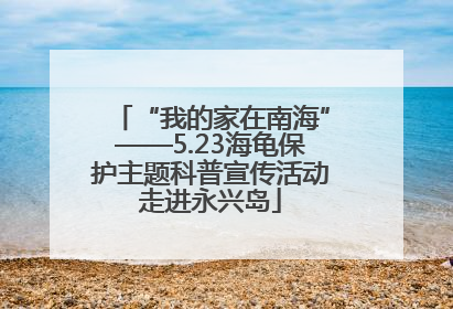“我的家在南海”——5.23海龟保护主题科普宣传活动走进永兴岛