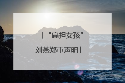 “扁担女孩”刘燕郑重声明