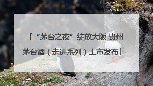“茅台之夜”绽放大阪 贵州茅台酒（走进系列）上市发布
