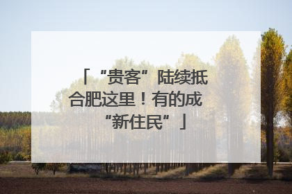 “贵客”陆续抵合肥这里！有的成“新住民”