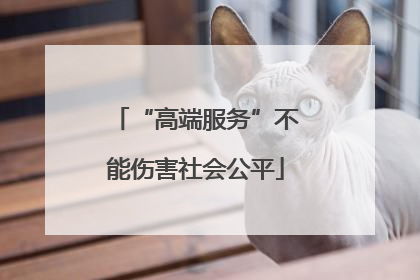 “高端服务”不能伤害社会公平