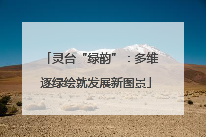 灵台“绿韵”：多维逐绿绘就发展新图景