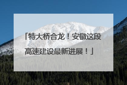 特大桥合龙！安徽这段高速建设最新进展！