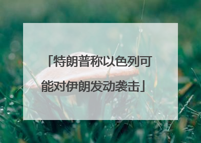 特朗普称以色列可能对伊朗发动袭击