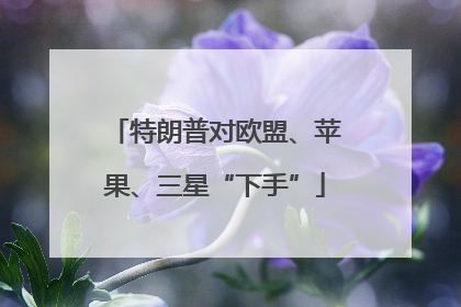 特朗普对欧盟、苹果、三星“下手”