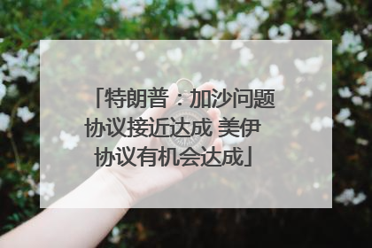 特朗普：加沙问题协议接近达成 美伊协议有机会达成