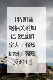 特朗普：钢铝关税加倍 欧盟加拿大：强烈遗憾！强烈反对！