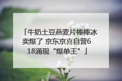 牛奶土豆燕麦片棒棒冰卖爆了 京东京喜自营618涌现“爆单王”