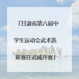 甘肃省第六届中学生运动会武术选拔赛在武威开赛