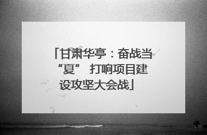 甘肃华亭：奋战当“夏” 打响项目建设攻坚大会战