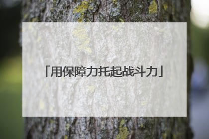 用保障力托起战斗力
