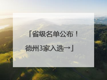 省级名单公布！德州3家入选→