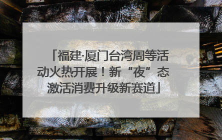 福建·厦门台湾周等活动火热开展！新“夜”态激活消费升级新赛道