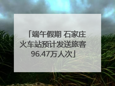 端午假期 石家庄火车站预计发送旅客96.47万人次