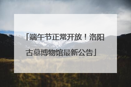 端午节正常开放！洛阳古墓博物馆最新公告