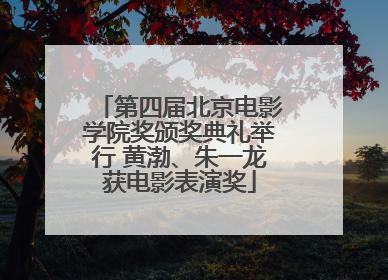 第四届北京电影学院奖颁奖典礼举行 黄渤、朱一龙获电影表演奖