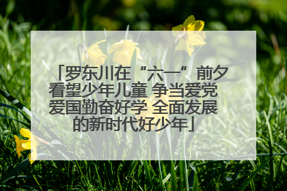 罗东川在“六一”前夕看望少年儿童 争当爱党爱国勤奋好学 全面发展的新时代好少年