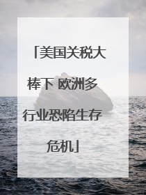 美国关税大棒下 欧洲多行业恐陷生存危机