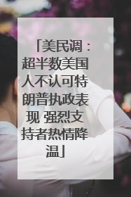 美民调：超半数美国人不认可特朗普执政表现 强烈支持者热情降温