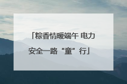 粽香情暖端午 电力安全一路“童”行