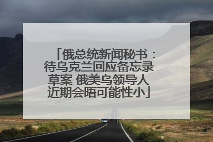 俄总统新闻秘书：待乌克兰回应备忘录草案 俄美乌领导人近期会晤可能性小