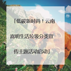 低碳新时尚！云南嵩明生活垃圾分类宣传主题活动启动