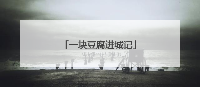 一块豆腐进城记