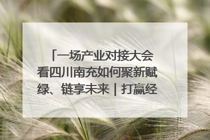 一场产业对接大会 看四川南充如何聚新赋绿、链享未来｜打赢经济发展翻身仗