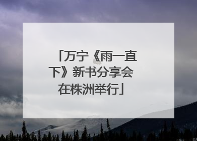 万宁《雨一直下》新书分享会在株洲举行