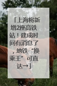 上海将新增2座高铁站！建成时间有消息了，地铁“换乘王”可直达→