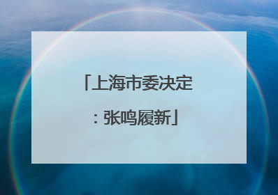上海市委决定：张鸣履新
