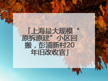 上海最大规模“原拆原建”小区回搬，彭浦新村20年旧改收官