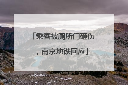 乘客被厕所门砸伤，南京地铁回应