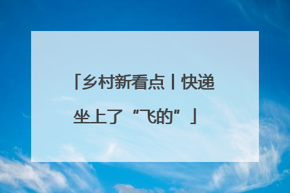 乡村新看点丨快递坐上了“飞的”