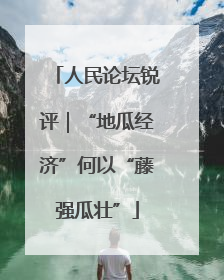 人民论坛锐评｜“地瓜经济”何以“藤强瓜壮”