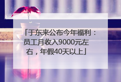 于东来公布今年福利：员工月收入9000元左右，年假40天以上
