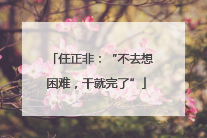 任正非：“不去想困难，干就完了”