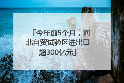 今年前5个月，河北自贸试验区进出口超300亿元
