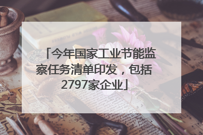 今年国家工业节能监察任务清单印发，包括2797家企业