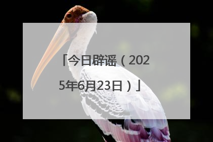 今日辟谣（2025年6月23日）