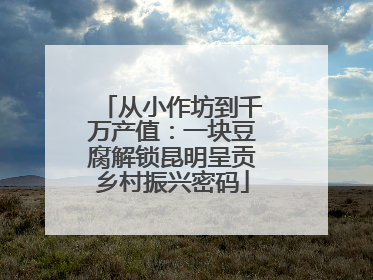 从小作坊到千万产值：一块豆腐解锁昆明呈贡乡村振兴密码