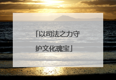 以司法之力守护文化瑰宝