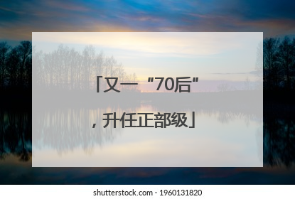 又一“70后”，升任正部级