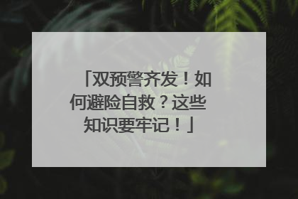 双预警齐发！如何避险自救？这些知识要牢记！