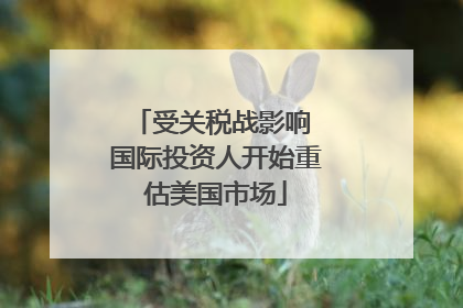 受关税战影响 国际投资人开始重估美国市场